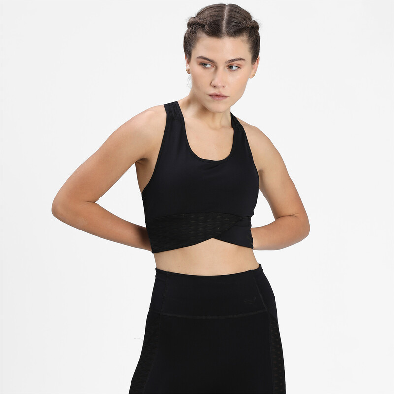Women's PUMA Flawless Mid Impact Training Bra, Black