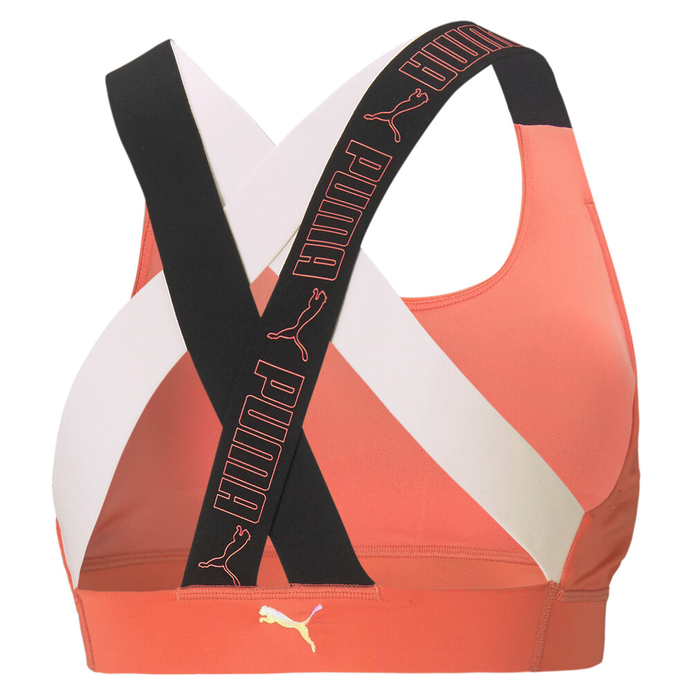 Акция на PUMA - female - Бра Mid Impact Feel It Women's Training Bra – Georgia Peach-Eggnog-Print – L от Puma