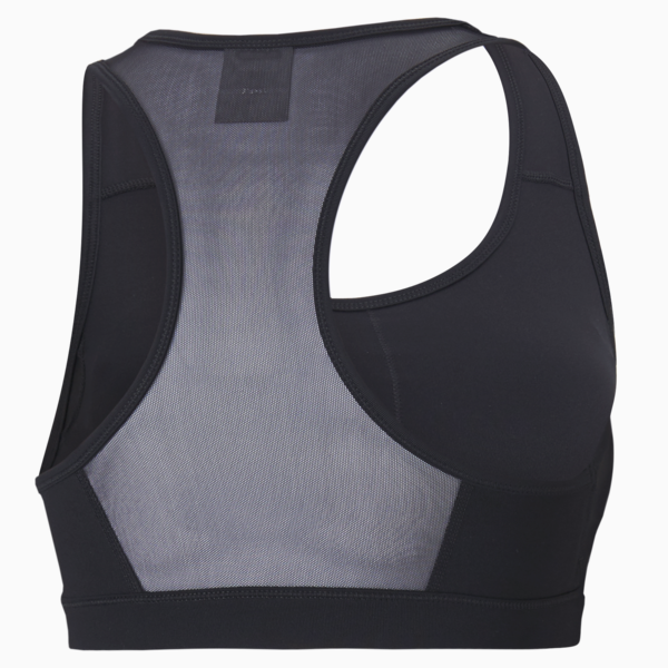 Mid Impact 4Keeps Women's Training Bra, Puma Black-white BIG CAT, large-MEX