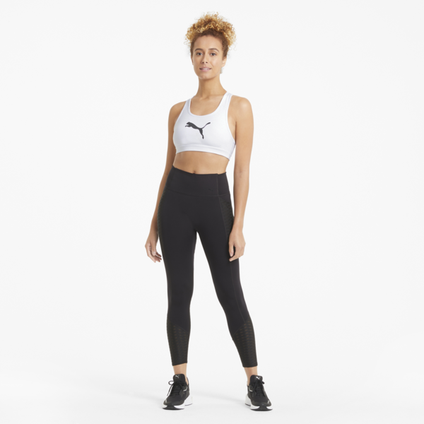 Mid Impact 4Keeps Women's Training Bra, Puma White-black BIG CAT, large-MEX