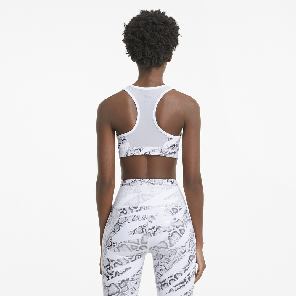 

PUMA - female - Бра Mid 4Keeps Graphic Women' Training Bra – Puma White-CASTLEROCK-Snake –, Белый