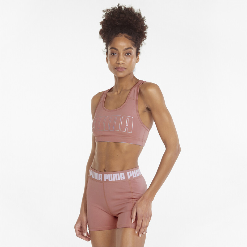

Women's PUMA Mid 4Keeps Graphic Training Sports Bra, Pink