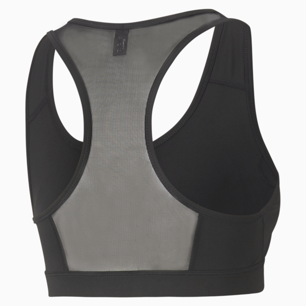 Mid 4Keeps Graphic Women's Training Bra, Puma Black-Brush PUMA, large-MEX