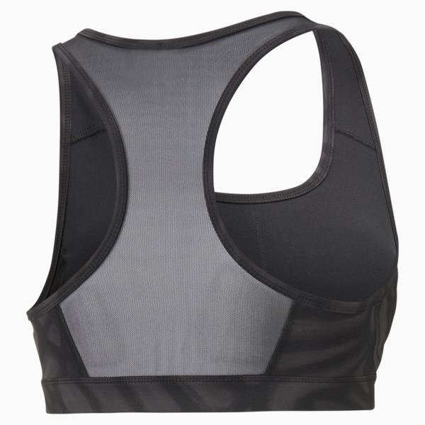 Mid 4Keeps Graphic Women's Training Bra, PUMA Black-Monarch AOP, large-MEX