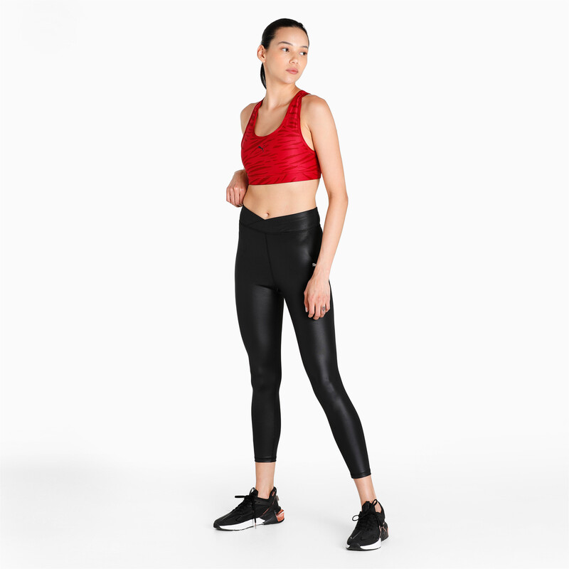

Women's PUMA Mid 4Keeps Graphic Training Sports Bra, Red