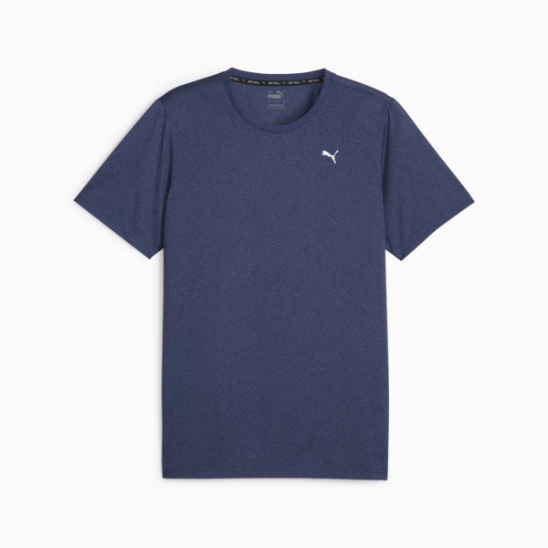 Performance Heather Men's Training Tee, Club Navy Heather, large-ZAF