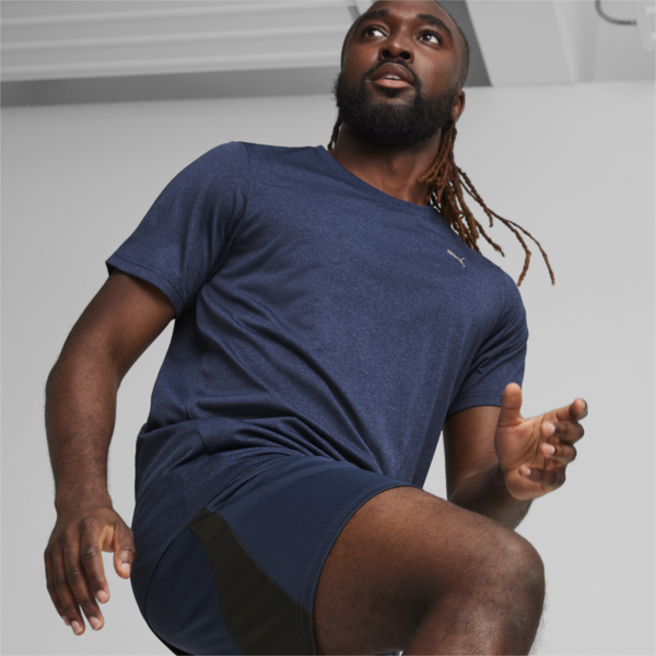 Performance Heather Men's Training Tee, Club Navy Heather, large-ZAF