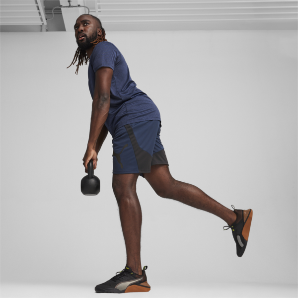 Performance Heather Men's Training Tee, Club Navy Heather, large-ZAF