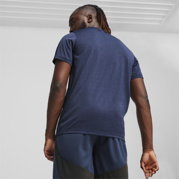 Performance Heather Men's Training Tee, Club Navy Heather, large-ZAF