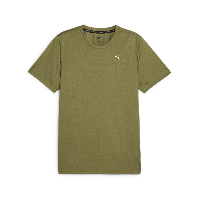 Men's PUMA Performance Heather Training T-shirt in Gray/Green size L