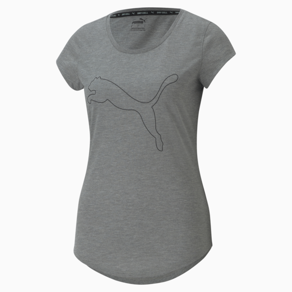 Performance Heather Cat Training Tee Women, Medium Gray Heather, large-ZAF