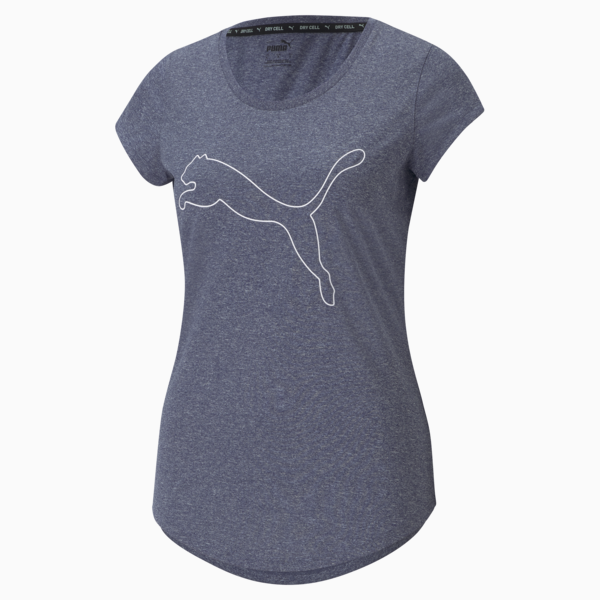 Performance Heather Cat Training Tee Women, Peacoat Heather, large-ZAF