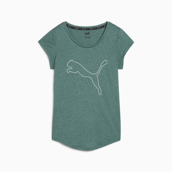 Performance Heather Cat Training Tee Women, Cold Green Heather, large-ZAF
