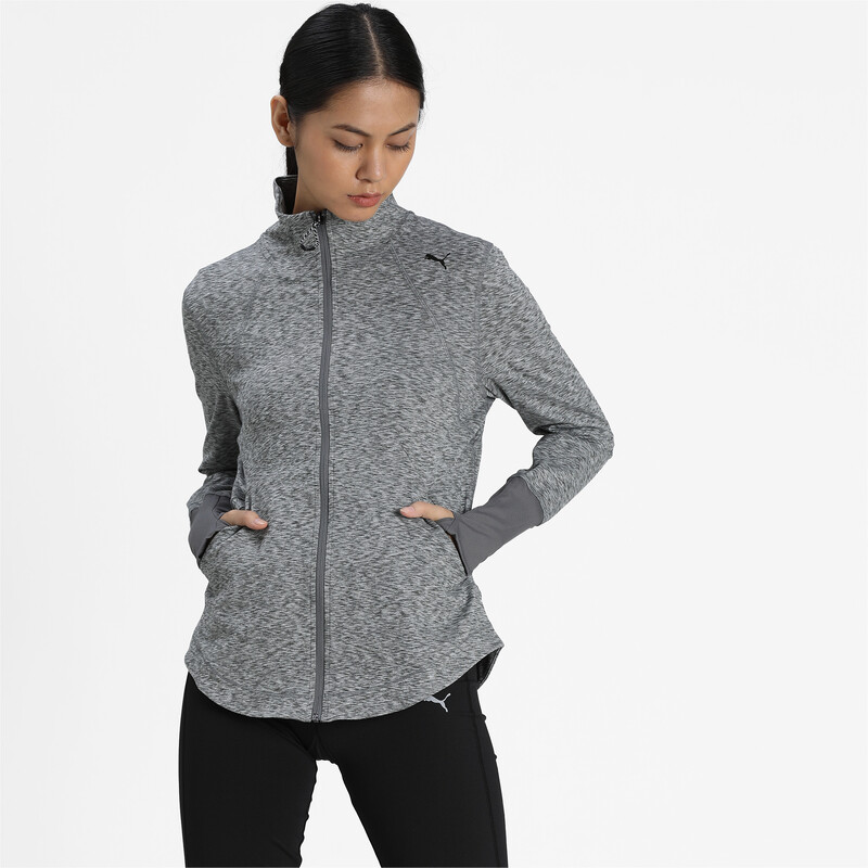 

Women's PUMA Studio Full Zip Knitted Training Jacket, Gray