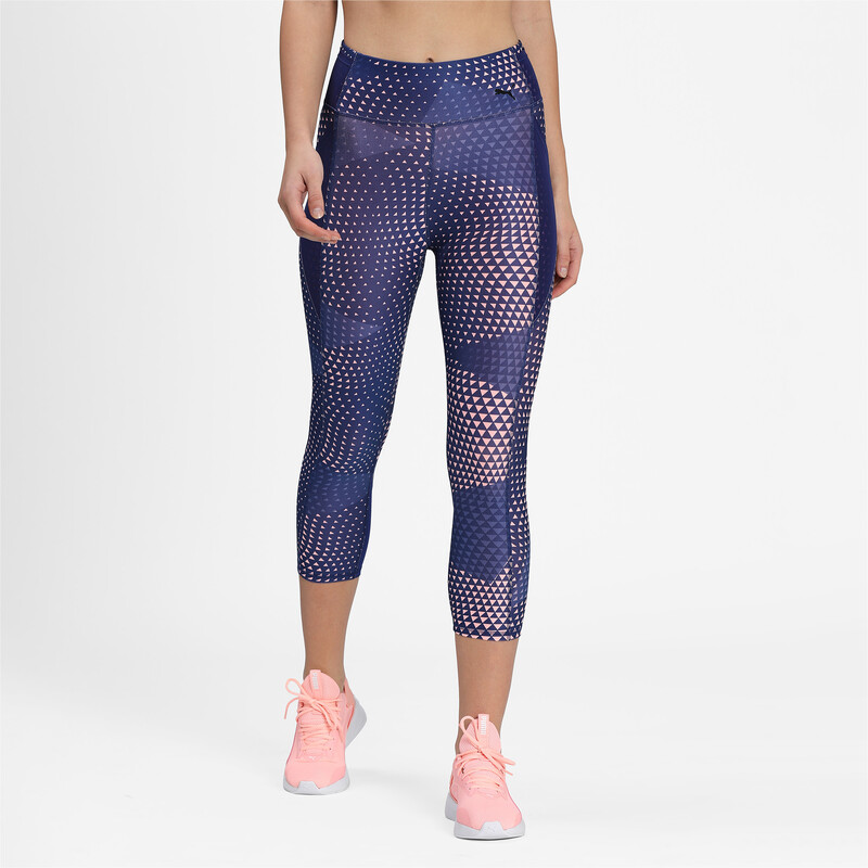 

Women's PUMA Favourite AOP 3/4 Training Slim Tights, Black/blue
