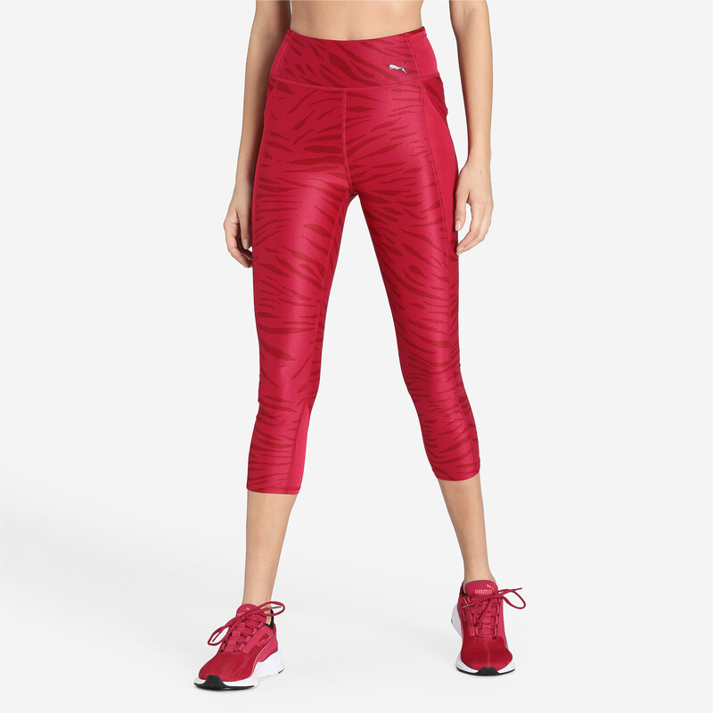 

Women's PUMA Favourite AOP 3/4 Training Slim Tights, Red