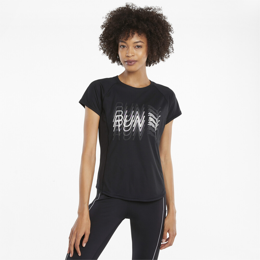 Logo Short Sleeve Women's Running Tee | Black - PUMA