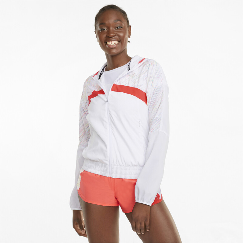 

Women's PUMA RUN Graphic Hooded Running Jacket, White
