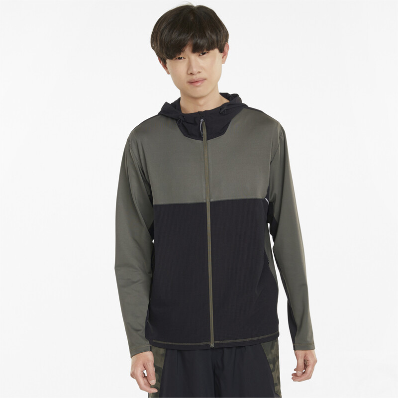 

Men's PUMA RUN COOLADAPT Hooded Jacket, Black/gray