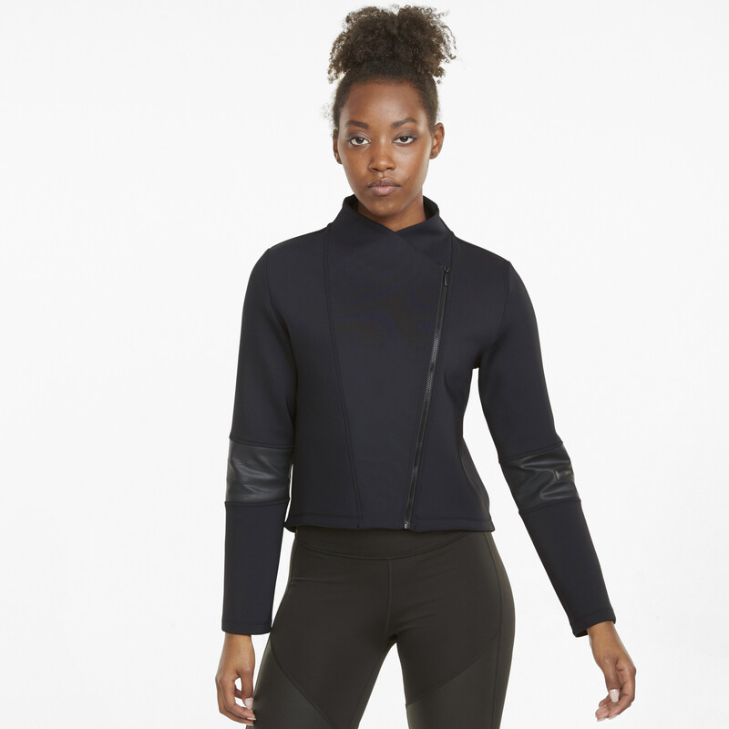 Women's PUMA Moto Woven Regular Fit Jacket, Black