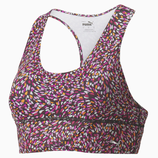 Forever Luxe Graphic Women's Training Bra, Puma Black-Multi print, large-ZAF