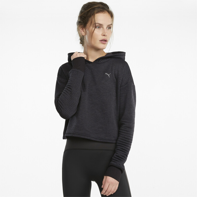 

Women's PUMA Studio Textured Skimmer Regular Fit Hoodie, Black