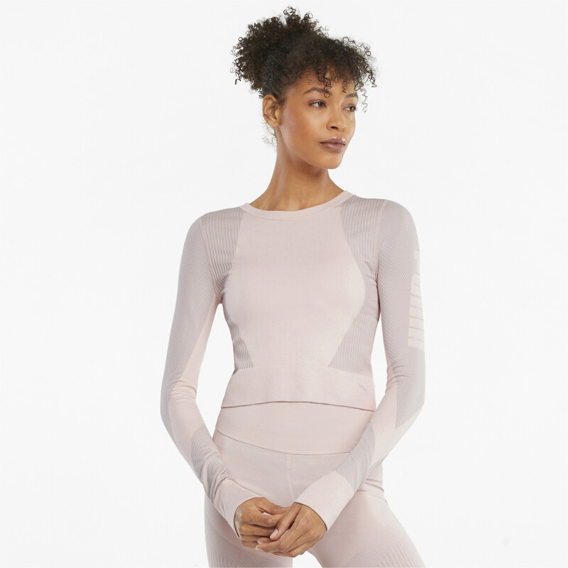 Women's PUMA Seamless Fitted Training Slim T-Shirt, Gray