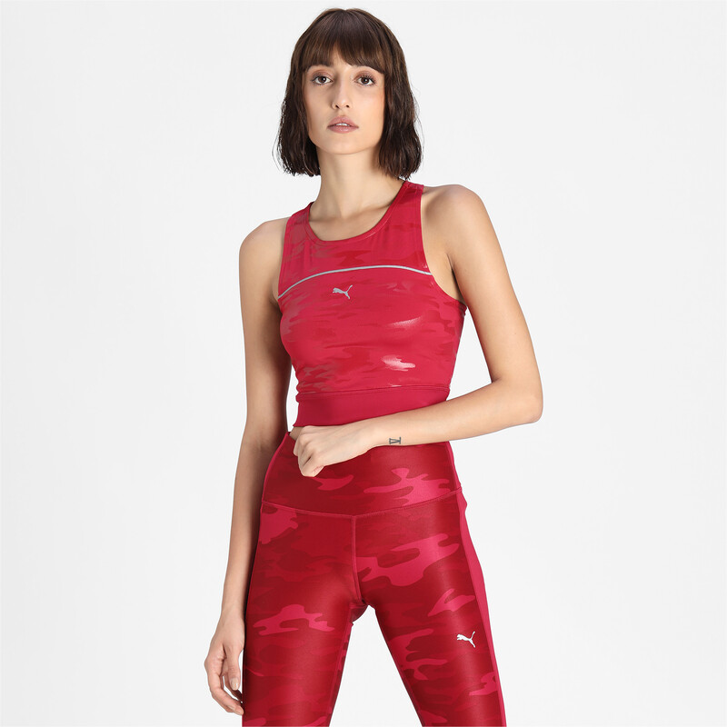 

Women's PUMA RUN High Shine Crop Slim Tank Top, Red