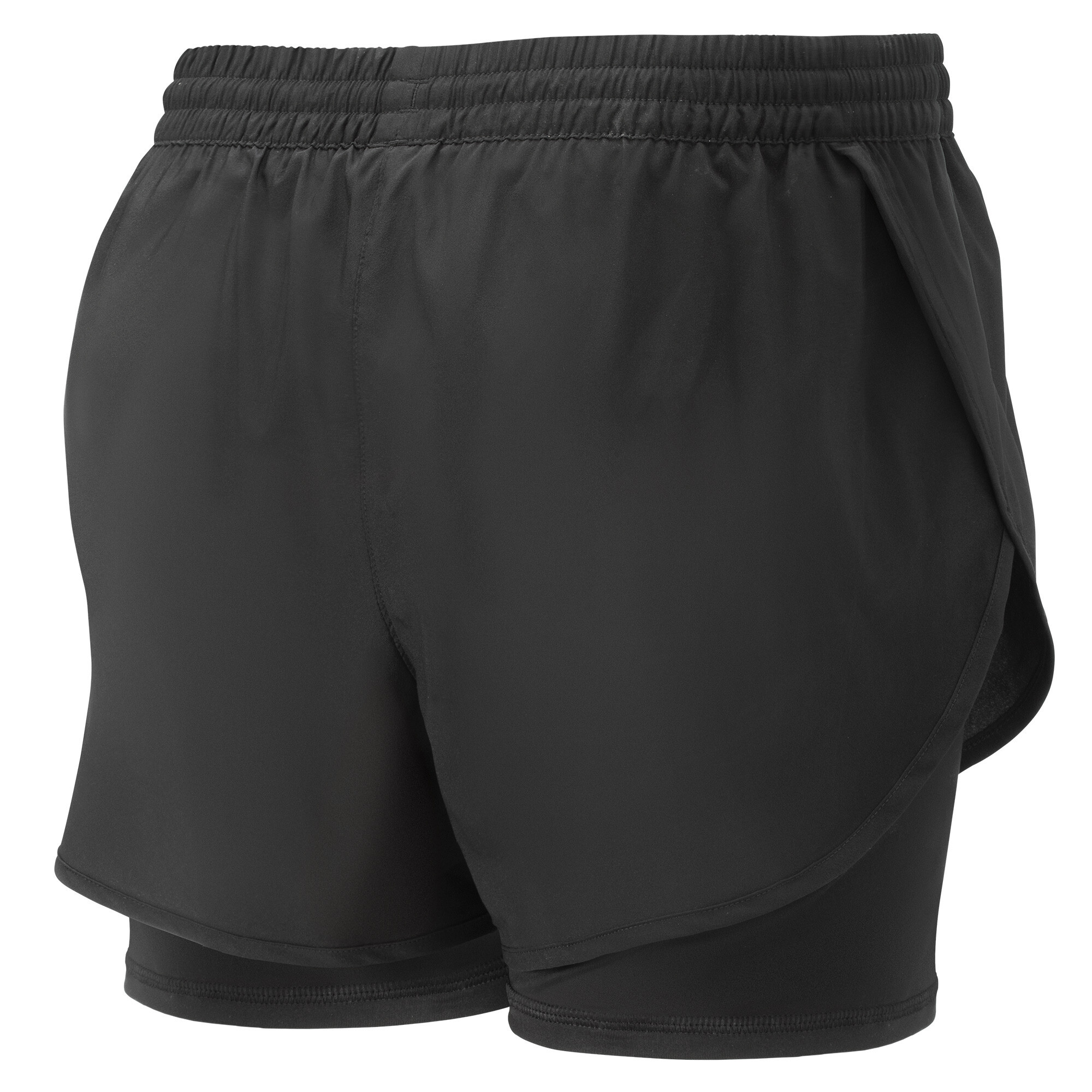 Women's PUMA 2 In 1 Woven Running Shorts Black, Size XL, Polyester