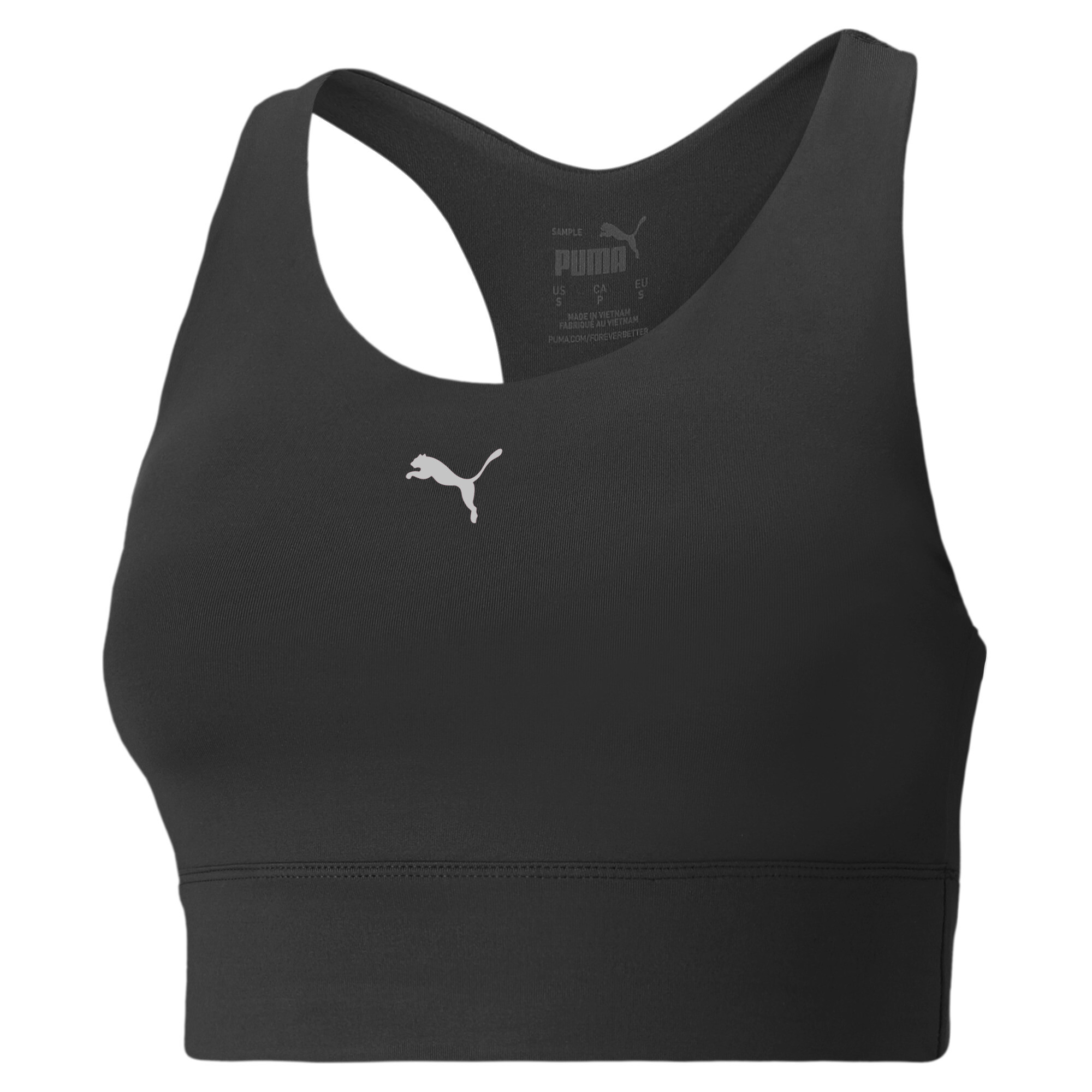 Women's Puma All-In Long Line's Training Bra, Black, Size XL, Clothing