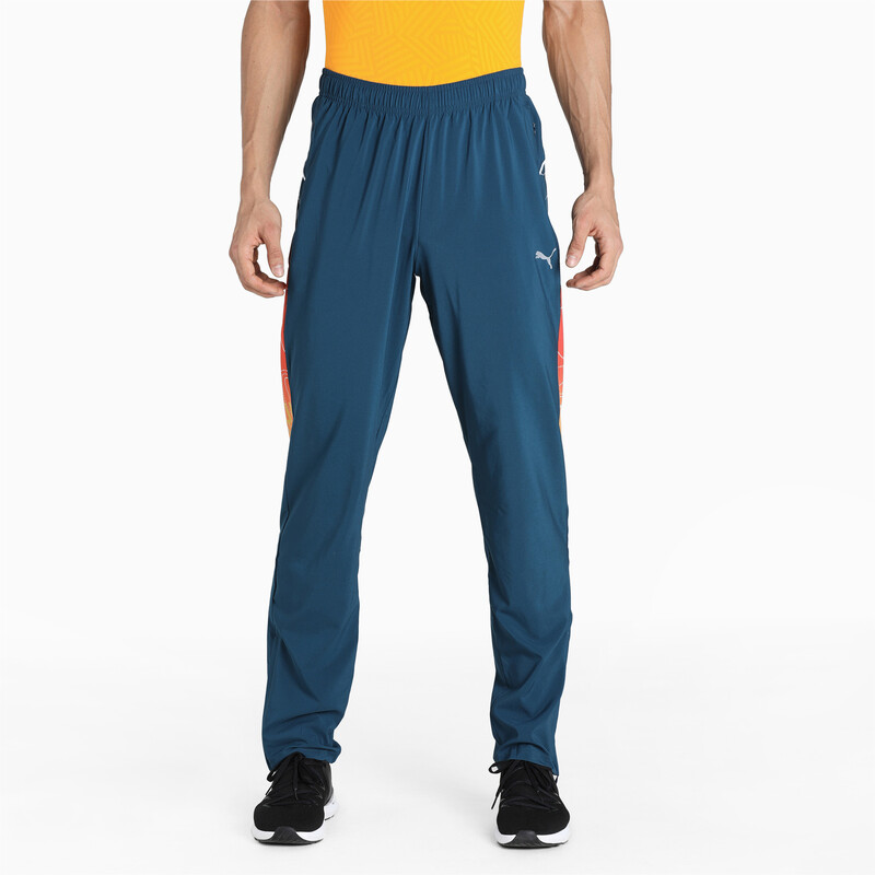 

Men's PUMA One8 Virat Kohli Woven Slim Fit Pants, Black/blue