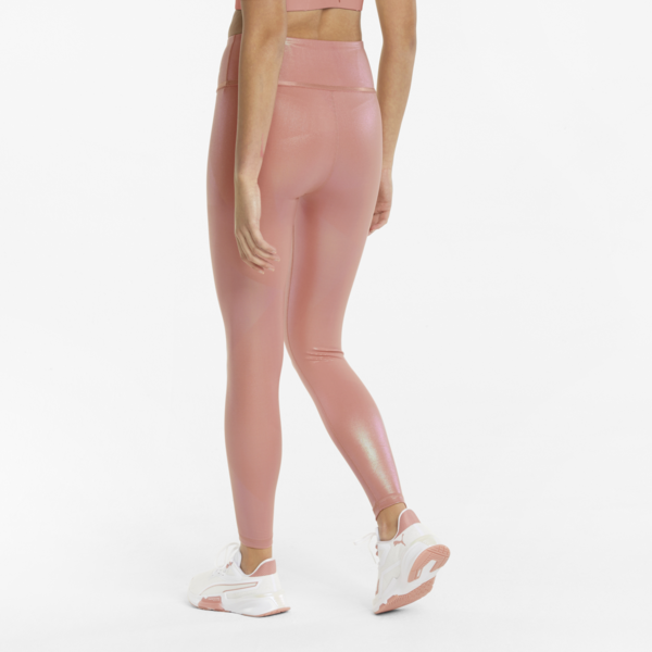 Stardust High Waist Printed 7/8 Women's Training Leggings, Rosette-iridescent print, large-ZAF