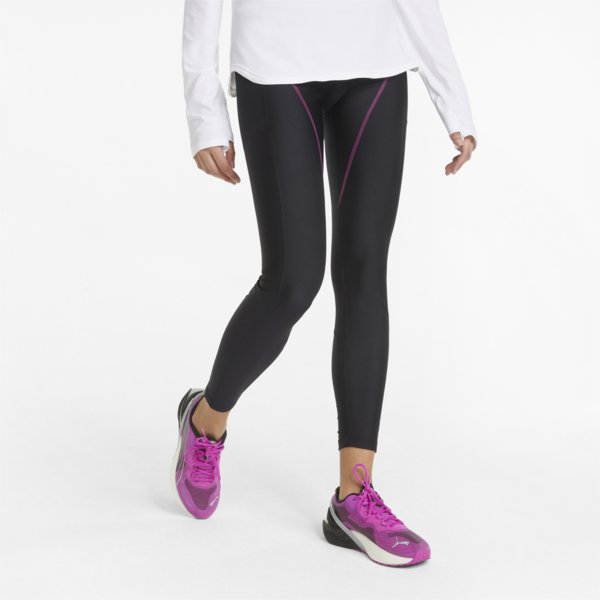 Marathon High Waist Full-Length Women's Running Leggings, Puma Black-Grape Wine, large-ZAF