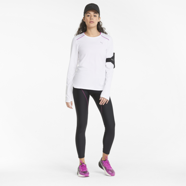 Marathon High Waist Full-Length Women's Running Leggings, Puma Black-Grape Wine, large-ZAF