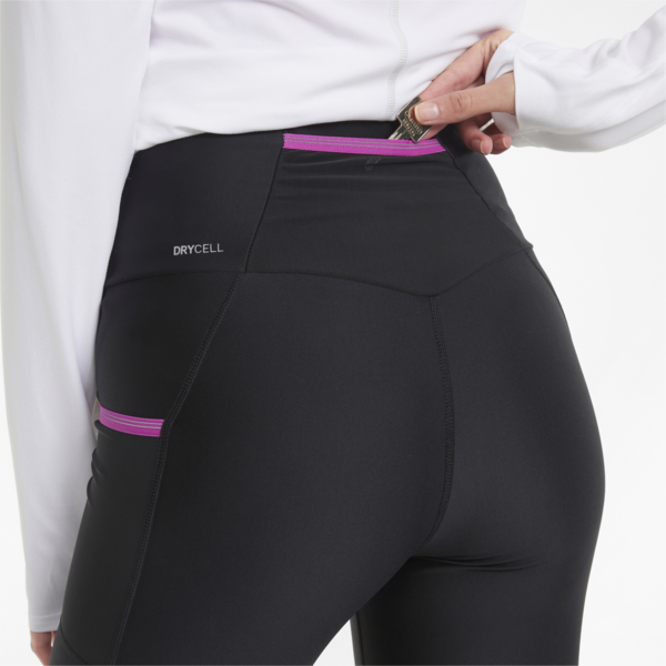 Marathon High Waist Full-Length Women's Running Leggings, Puma Black-Grape Wine, large-ZAF