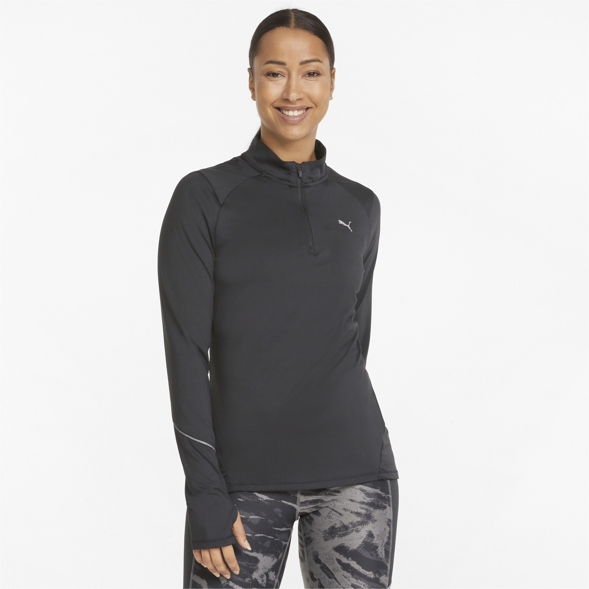 PUMA 5K Knit Half-Zip Running Top Jumper Long Sleeve Womens