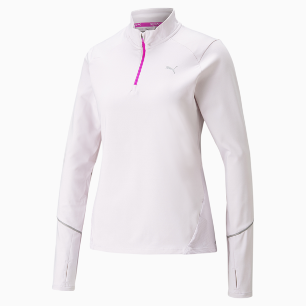 5K Knit Half-Zip Women's Running Top, Lavender Fog, large-ZAF
