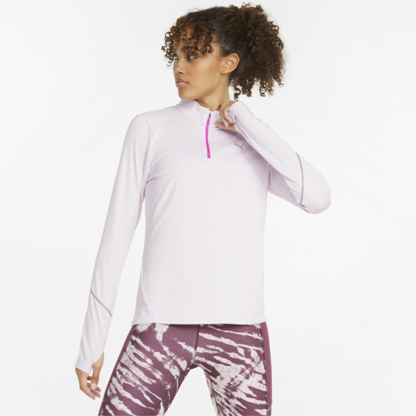 5K Knit Half-Zip Women's Running Top, Lavender Fog, large-ZAF