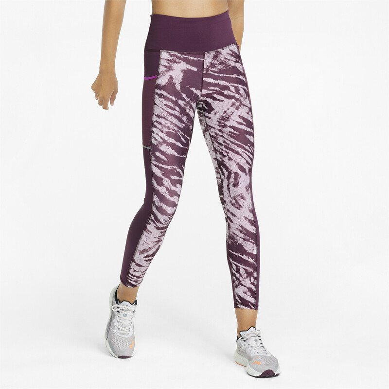 Women's PUMA 5K Graphic High Waist 7/8 Running Leggings, Red/gray
