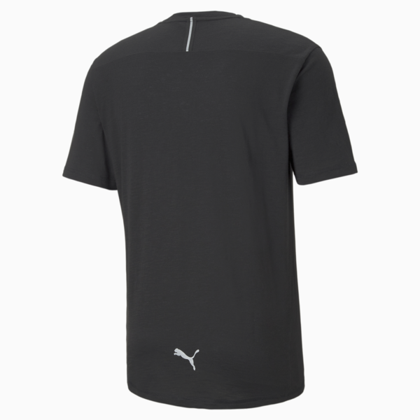 Logo Short Sleeve Men's Running Tee, Puma Black, large-ZAF