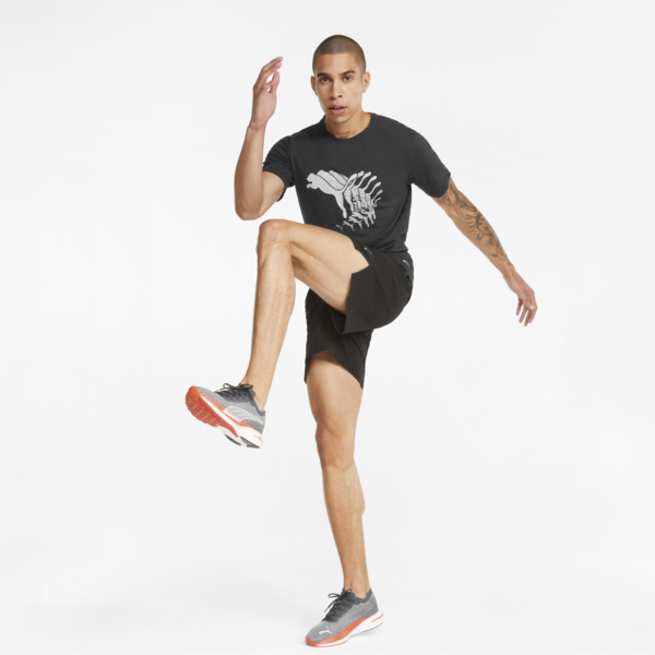 Logo Short Sleeve Men's Running Tee, Puma Black, large-ZAF