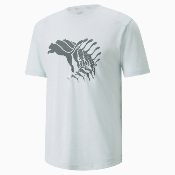 Logo Short Sleeve Men's Running Tee, Nitro Blue, large-ZAF