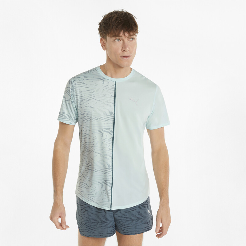 

Men's PUMA Graphic Running T-Shirt, Black/blue