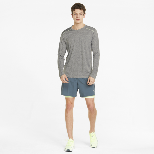 Long Sleeve Men's Running Tee, Medium Gray Heather, large-ZAF