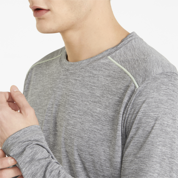 Long Sleeve Men's Running Tee, Medium Gray Heather, large-ZAF