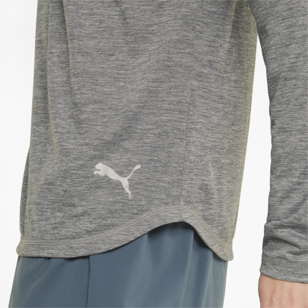 Long Sleeve Men's Running Tee, Medium Gray Heather, large-ZAF