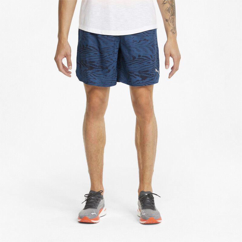 

Men's PUMA Graphic 7" Running Shorts, Black/blue