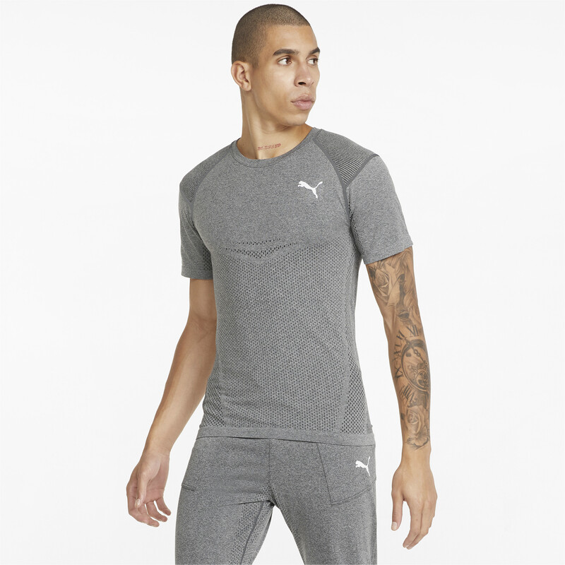 

Men's PUMA EVOKNIT Short Sleeve Training T-shirt, Black/gray