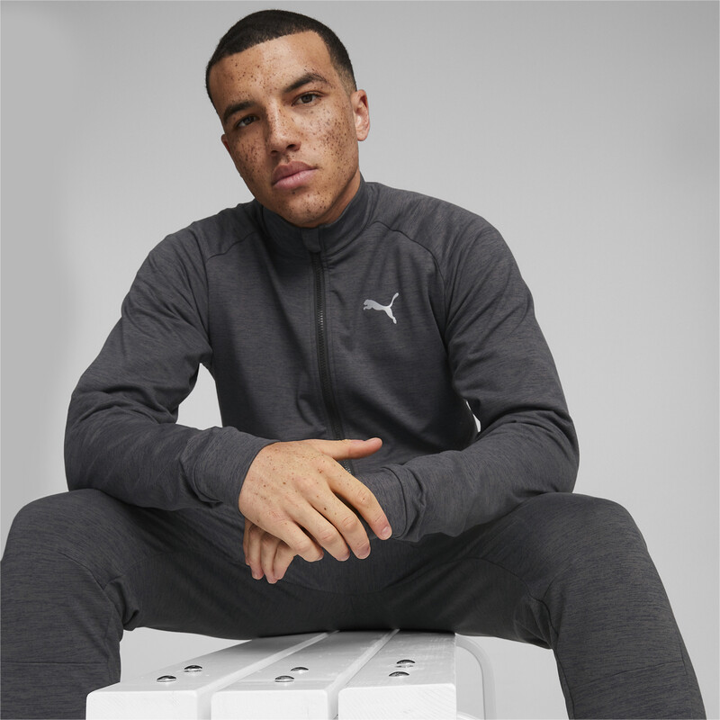 Men's PUMA CLOUDSPUN Full-Zip Training Jacket, Black/gray