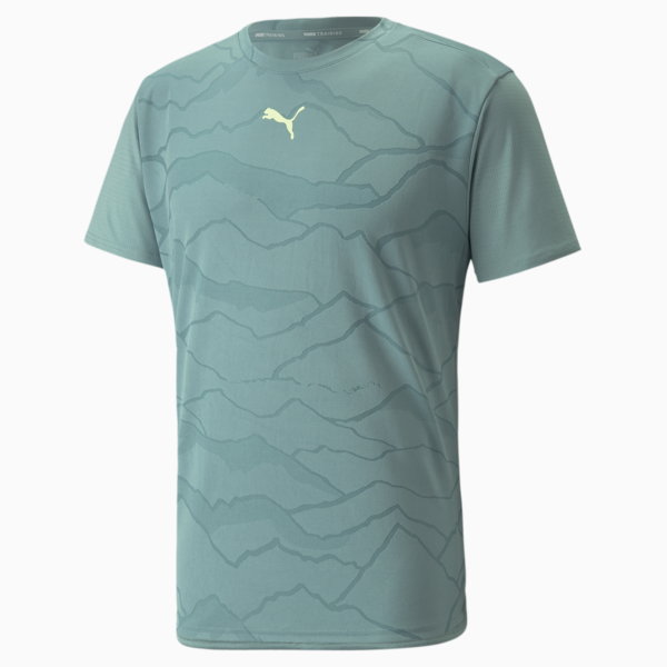 Remera de training manga corta para hombre Vent, Mineral Blue-Jacquard, large-ARG